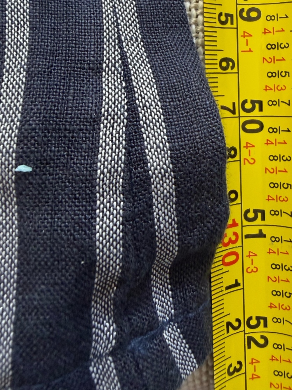 Italian Linen Dark Blue/White Button Overall Oversized Wide Leg Jumpsuit-Sz-S/M - Picture 13 of 16